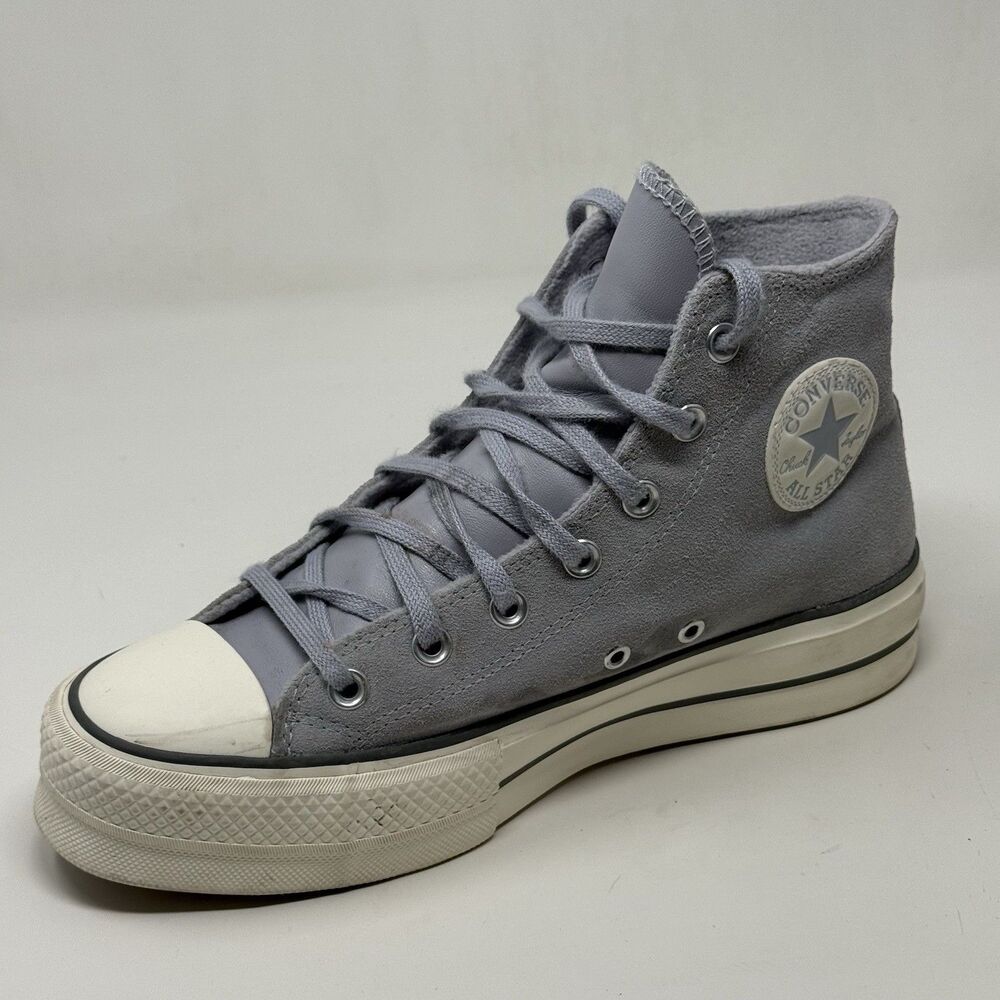 Converse All Star Chuck Lift Platform High Shoes Womens 9 Blue Gray Suede Retro - Picture 10 of 16